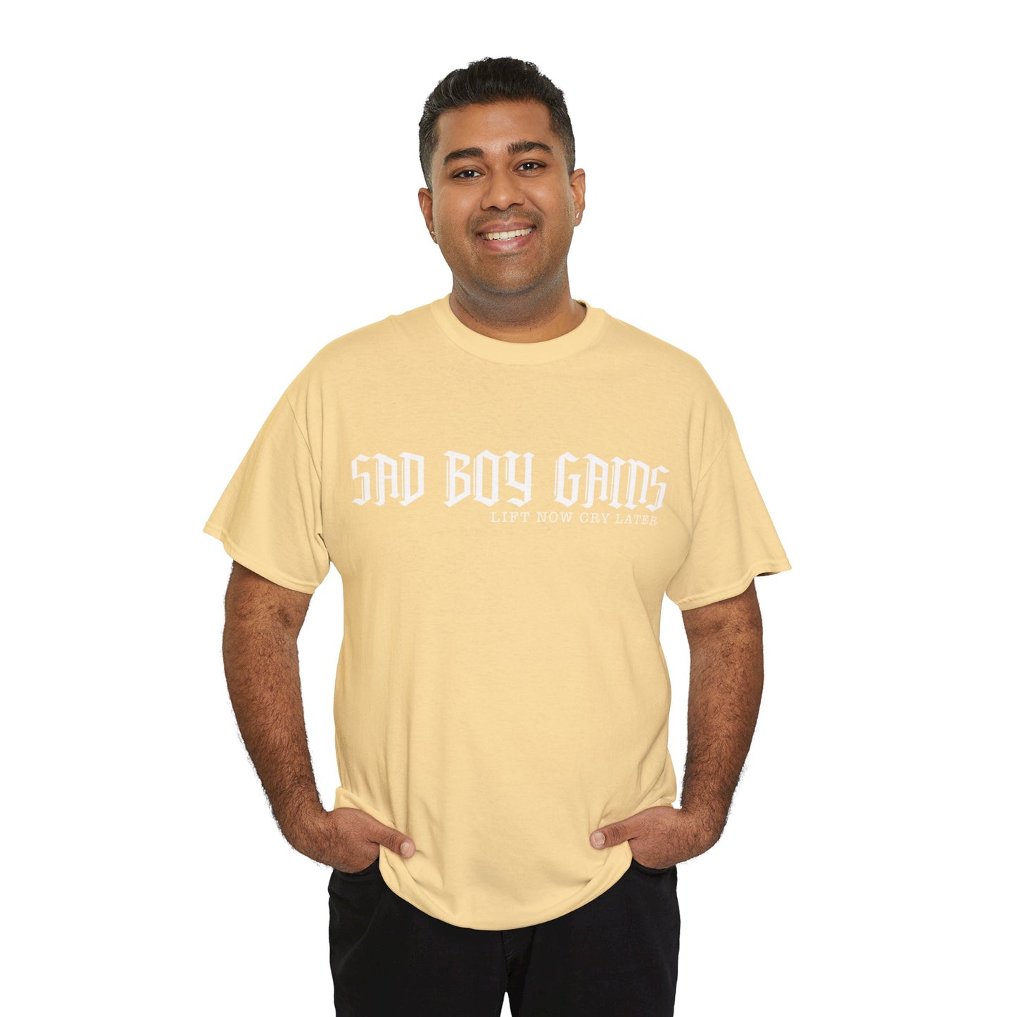 Sad boy gains Unisex Heavy Cotton Tee