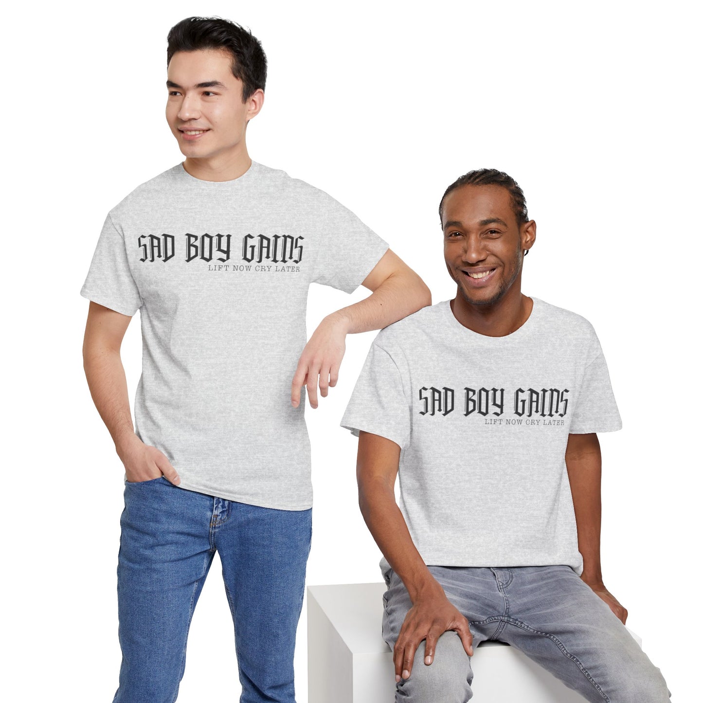Sad boy gains Unisex Heavy Cotton Tee