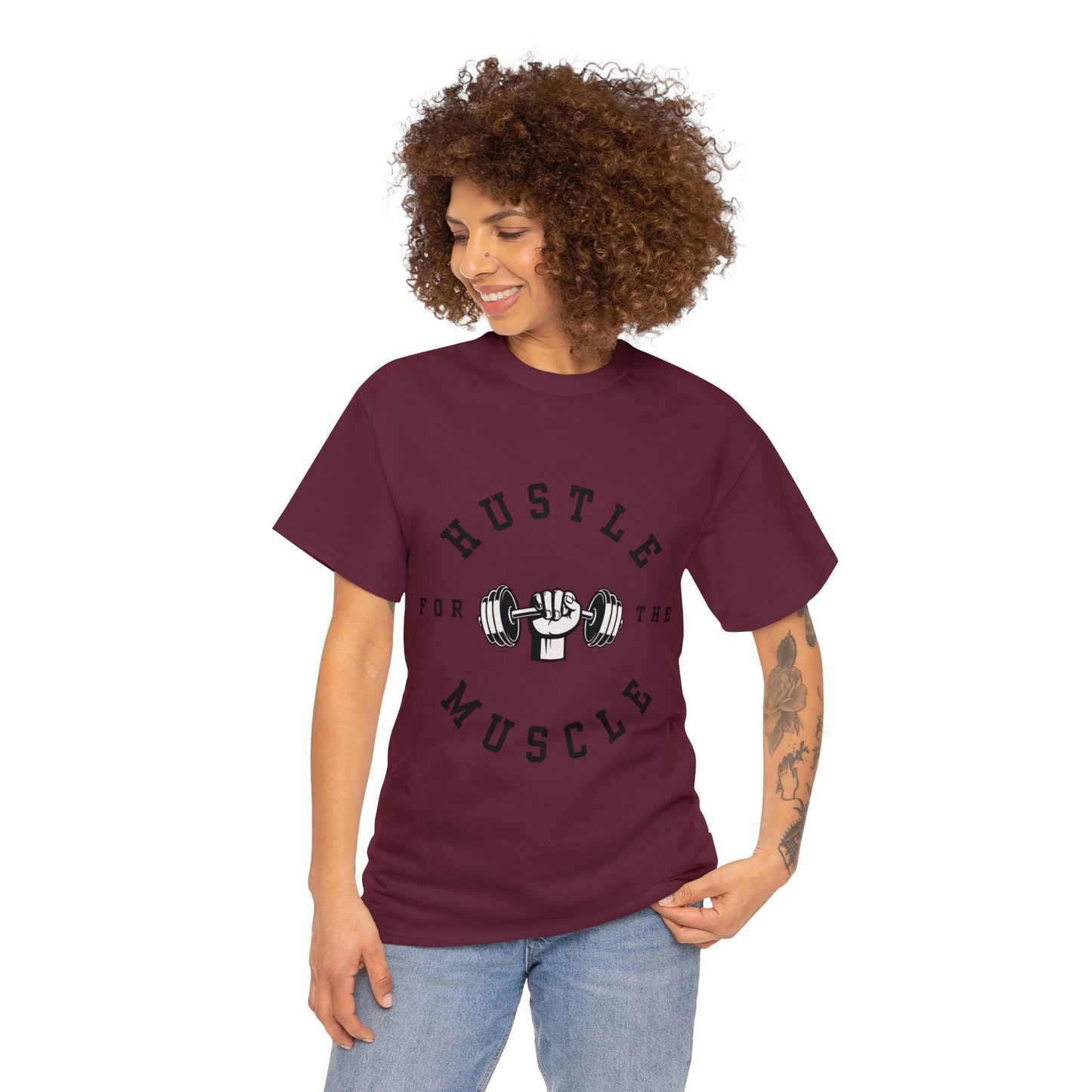 Unisex Hustle The Muscle Heavy Cotton Tee