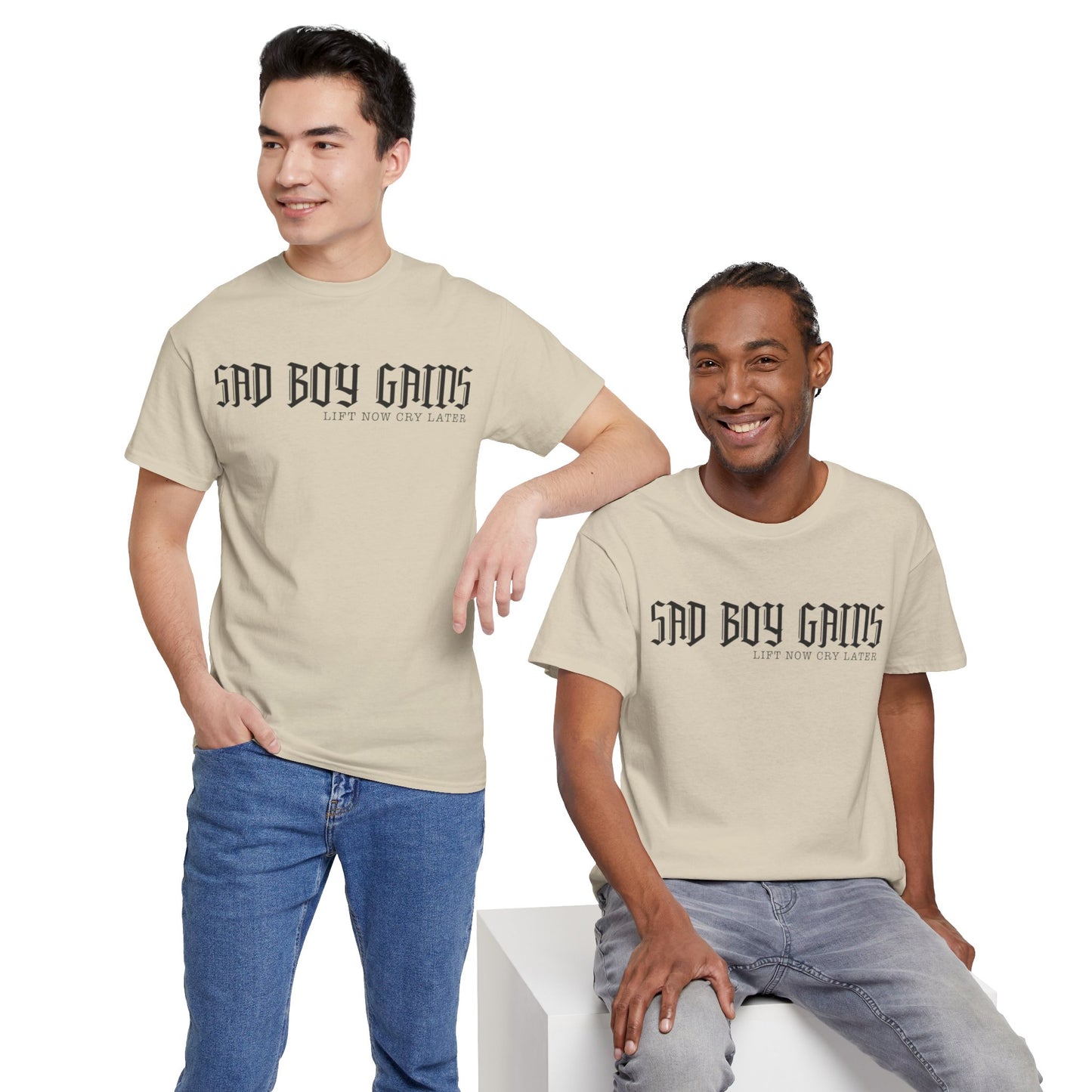 Sad boy gains Unisex Heavy Cotton Tee