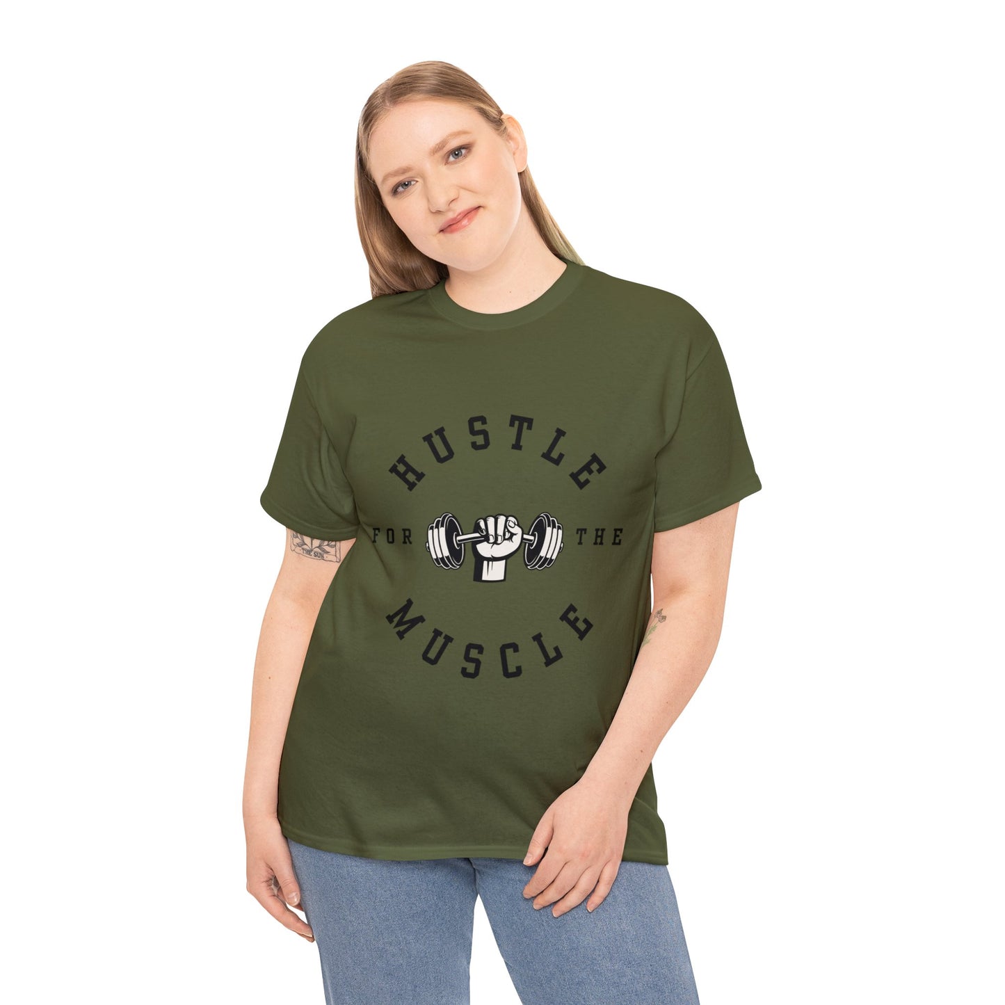 Unisex Hustle The Muscle Heavy Cotton Tee