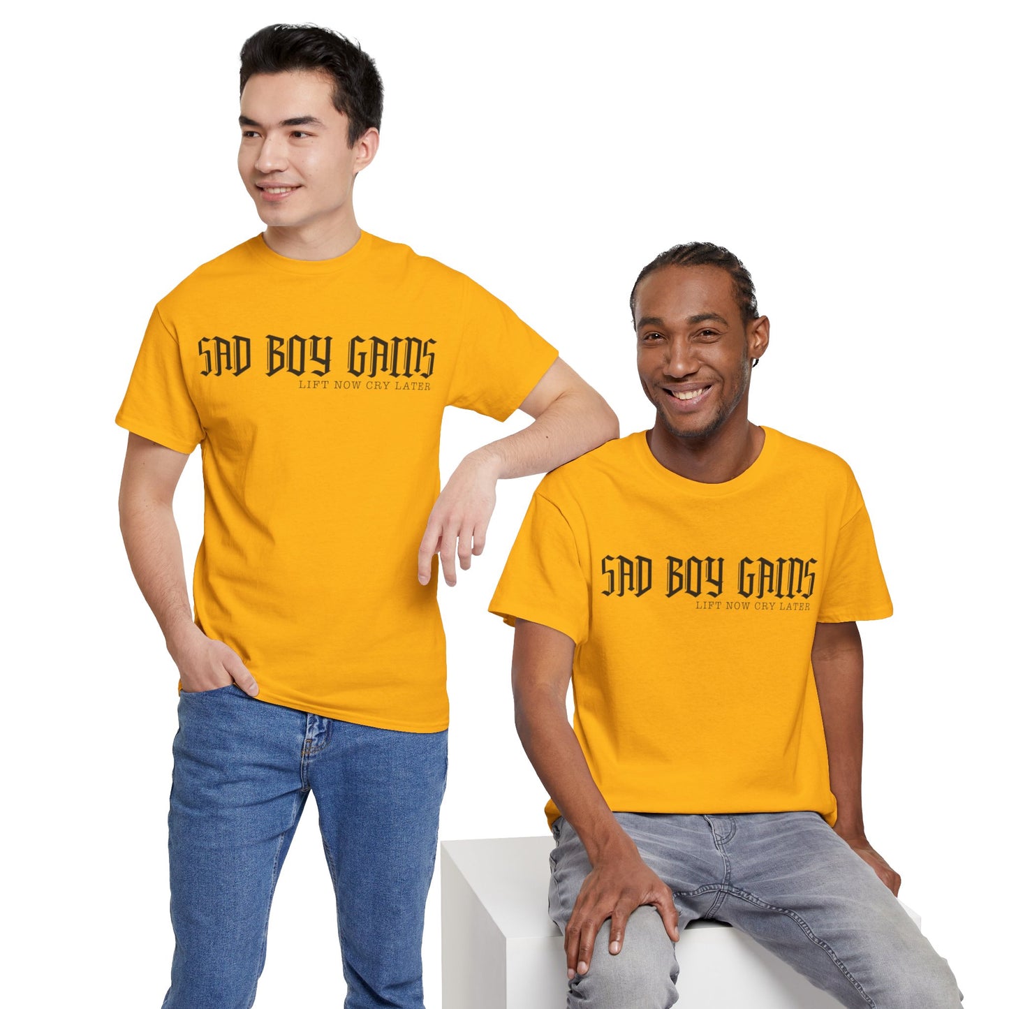 Sad boy gains Unisex Heavy Cotton Tee