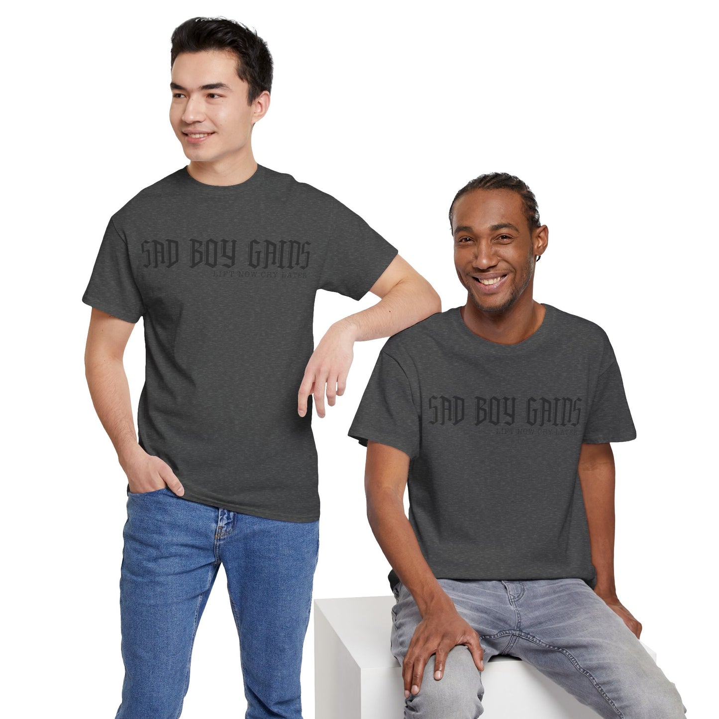 Sad boy gains Unisex Heavy Cotton Tee
