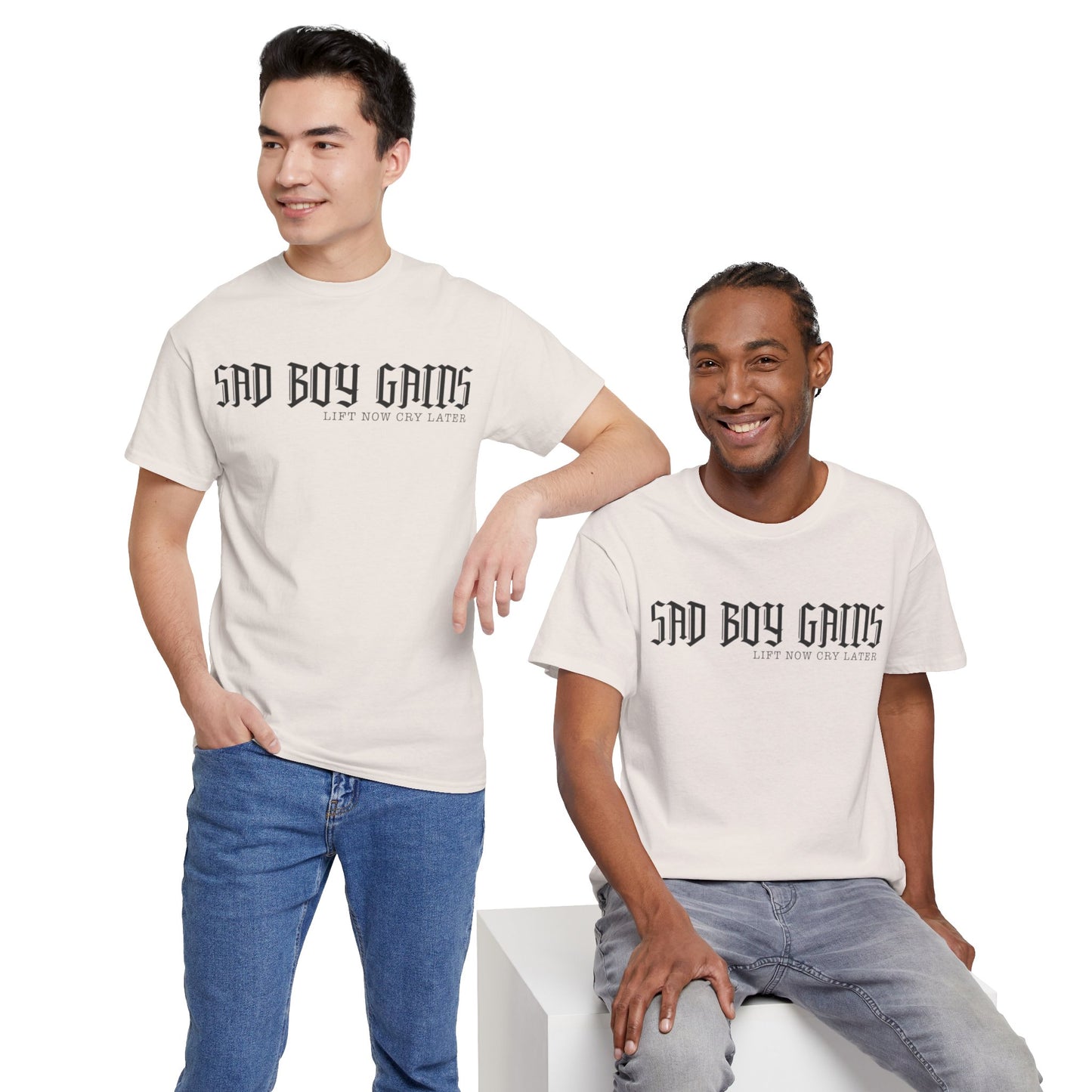 Sad boy gains Unisex Heavy Cotton Tee