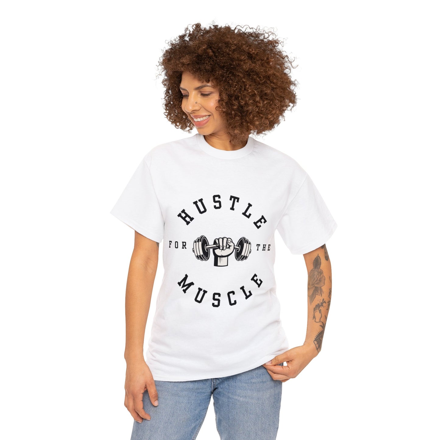 Unisex Hustle The Muscle Heavy Cotton Tee