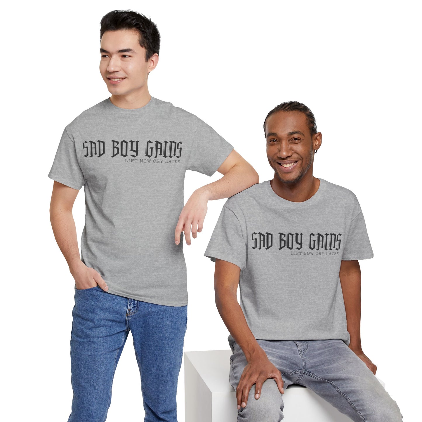 Sad boy gains Unisex Heavy Cotton Tee