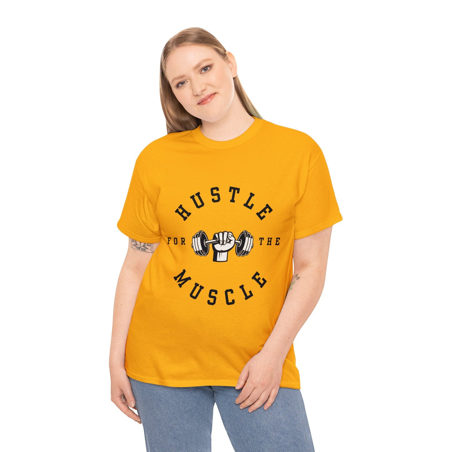 Unisex Hustle The Muscle Heavy Cotton Tee