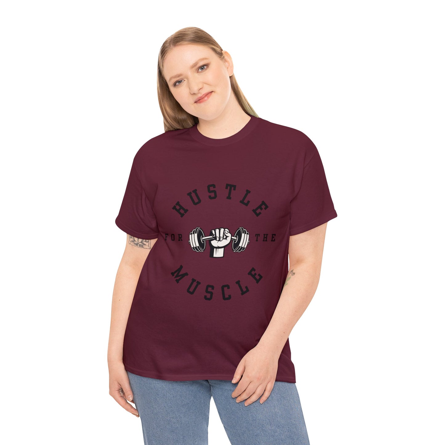 Unisex Hustle The Muscle Heavy Cotton Tee