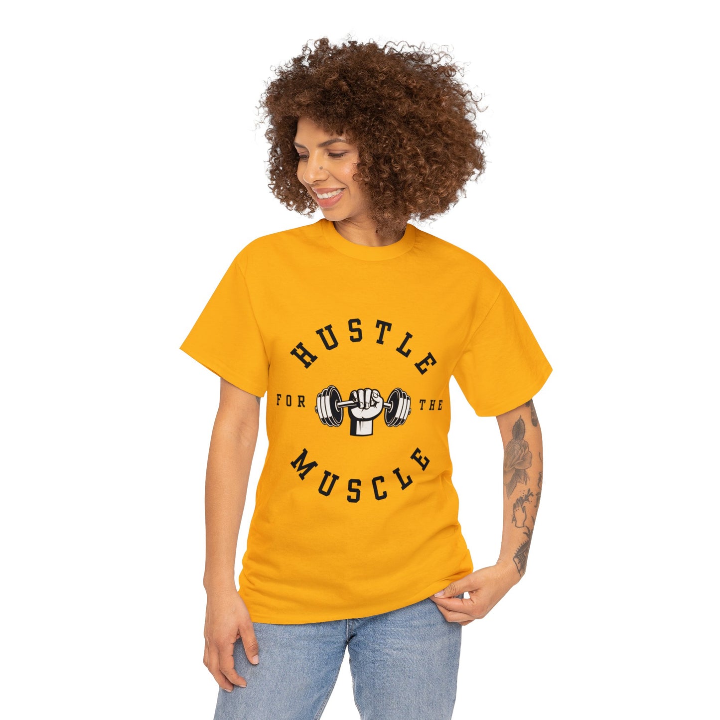 Unisex Hustle The Muscle Heavy Cotton Tee