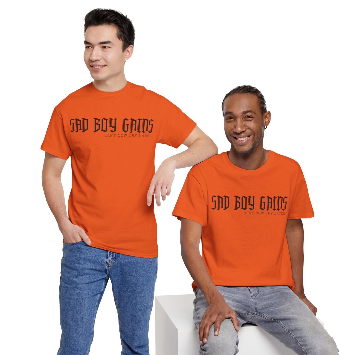 Sad boy gains Unisex Heavy Cotton Tee