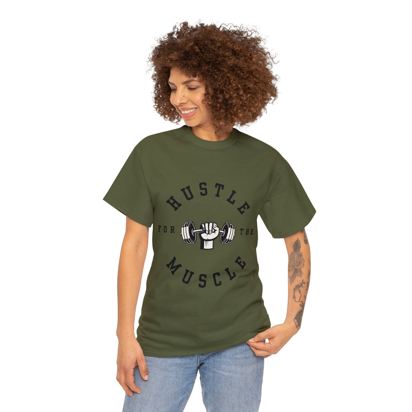 Unisex Hustle The Muscle Heavy Cotton Tee