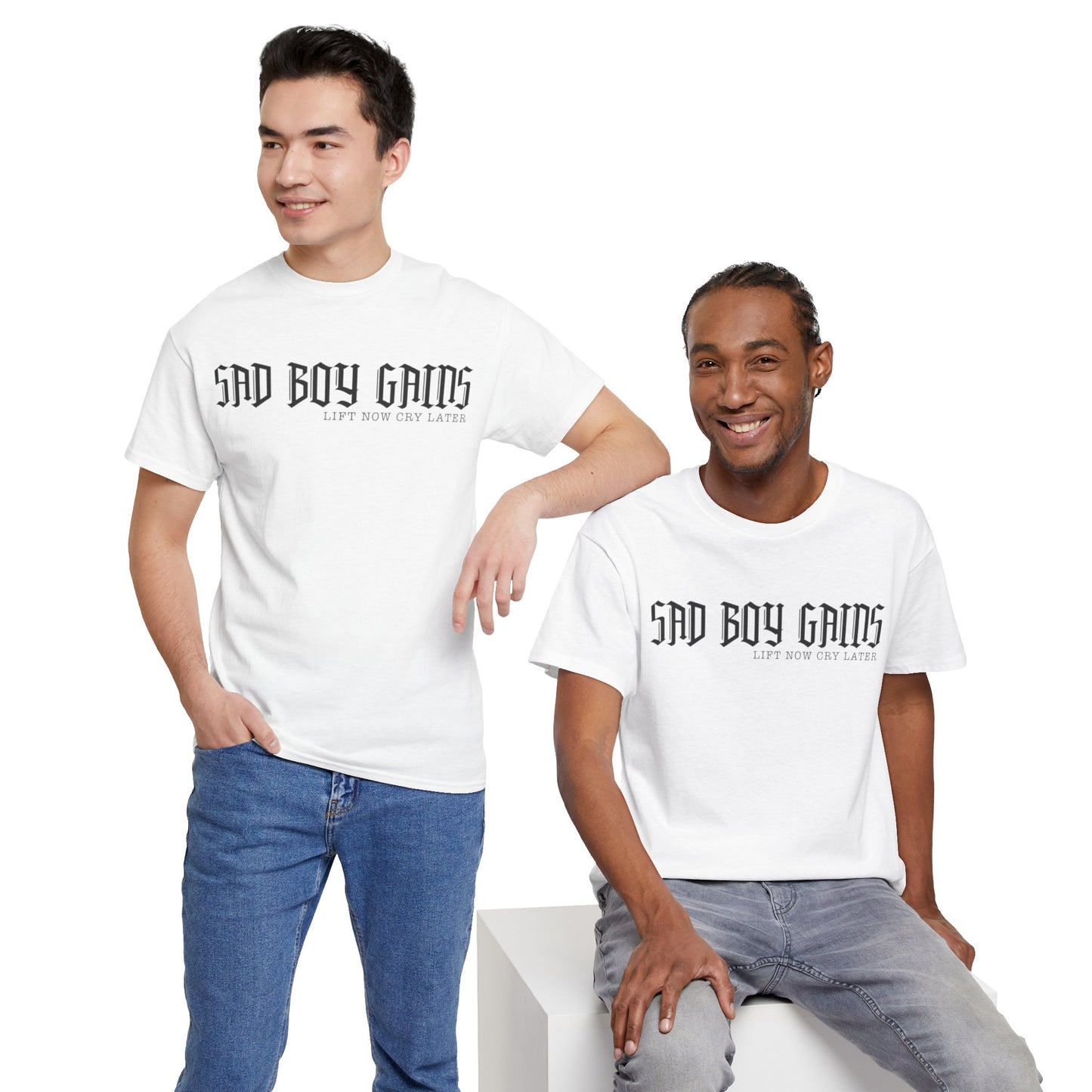 Sad boy gains Unisex Heavy Cotton Tee